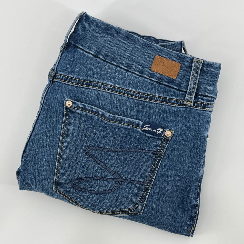 Seven7 Skinny Jeans, Womens 12, Alaska Blue, Tummyless High Rise MY1975DE23